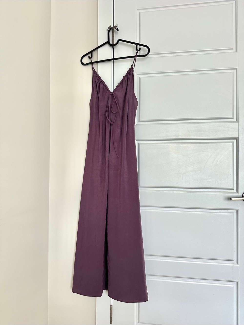 Zara Purple Backless Linen Maxi Dress - Casual Beachwear